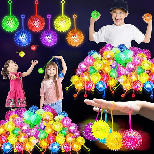 24PCS Light Up Ball, Bouncy Balls for Kids, 6 Colors Flashing Squeaky Ball, 2.2inch Light Up Toys, Balls for Toddlers 1-3, Valentines Party Favors for Teens, Adults, Children