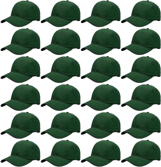 Falari 24/144 Pack Unisex Baseball Cap Bulk Wholesale Plain Blank Hat Adjustable Size