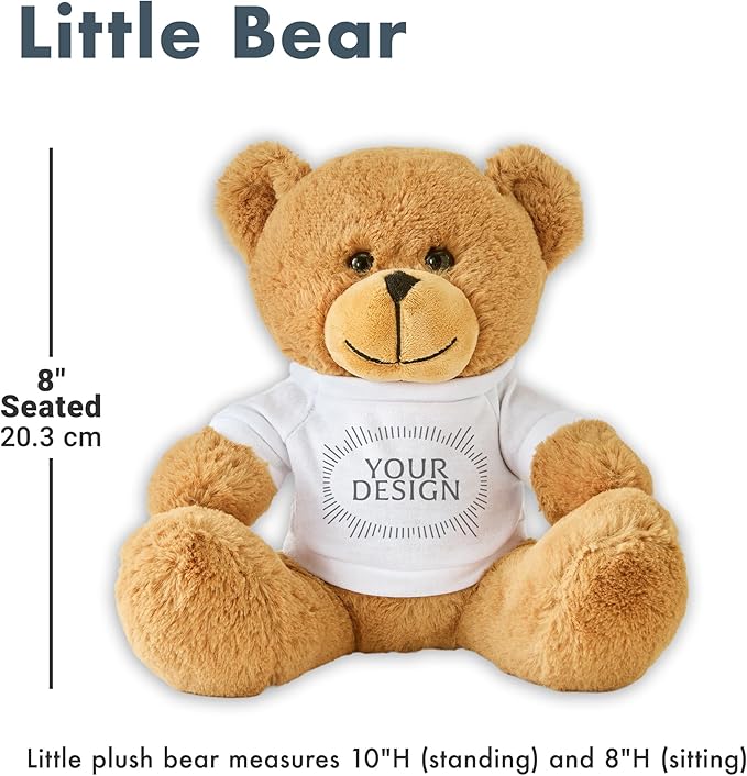 Let's Make Memories Personalized Teddy Bear Gram - Plush Stuffed Animal with Custom Tshirt - Message of Love - I Heart T-Shirt Bear - Oversized