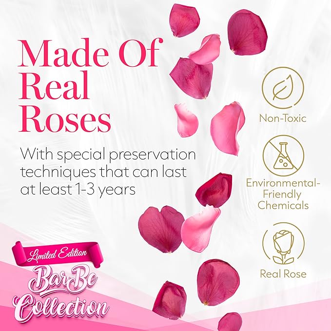 GLAMOUR BOUTIQUE 16 Flower Forever Heart Shape Box, Eternal Preserved Roses Gift for Her, Lasting Flowers, Romantic Floral Keepsake for Birthday Anniversary Valentine’s Day Velvet Pink (Color-Treated)