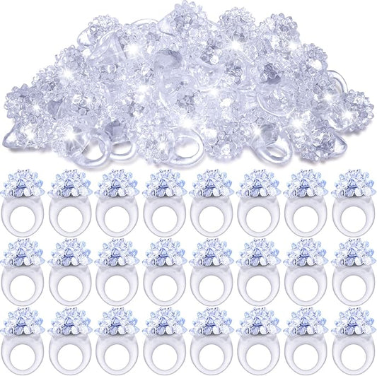 Leyndo 150 Pack LED Light up Rings Halloween Party Favors for Kids, Glow in The Dark Party Supplies White Bumpy Jelly Rubber Finger Light for Halloween Treat Toy Christmas Goodie Bag Stuffers (Bumpy)