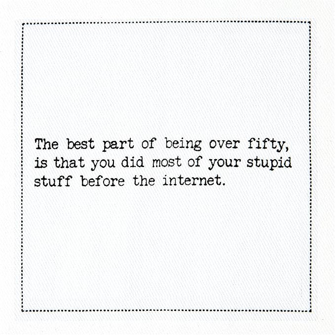 Five Star Funny 50th Birthday Quotes | White Cotton Cocktail Napkins | 50 Luxury Disposable Beverage Napkins with Witty Bar Quotes | Drink Napkins for Parties, Bars, Weddings & Game Nights
