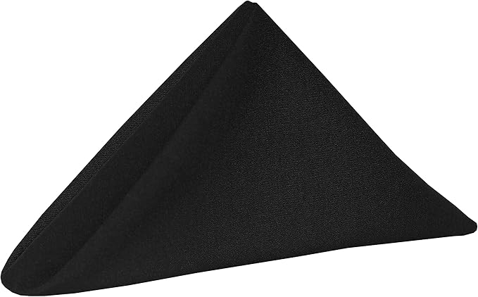 Ultimate Textile Cotton-Feel Black Cloth Napkins - 17" x 17" (Set of 120) Washable Dining Quality Polyester, Wrinkle & Stain Resistant