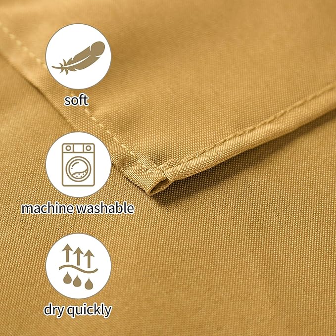 50pcs Polyester Cloth Napkins - 20 x 20 inch Gold Dinner Washable Napkins with Hemmed Edges for Restaurant/Wedding/Hotel(50,Gold)
