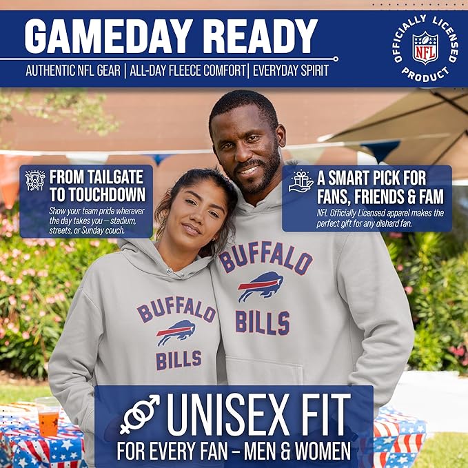 Team Fan Apparel NFL Adult Gameday Hooded Sweatshirt - Poly Fleece Cotton Blend - Stay Warm and Represent Your Team in Style