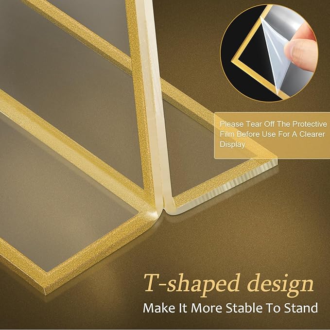 Hoteam 24 Pack 4 x 6/6 x 4 Clear Acrylic Sign Holder with Gold Border, Gold Picture Frame, Double Sided Wedding Table Number, Acrylic Menu Stands for Wedding Table, Restaurant Sign, Photos Display