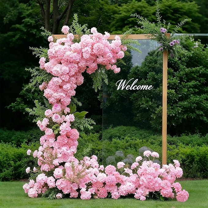 65Pcs Pink Hydrangea Artificial Flowers Bulk，Realistic Silk Fake Flowers with Stems，Faux Hydrangea Flowers for Wedding Home Decor Centerpieces Living Room Garden Party Baby Shower Decoration