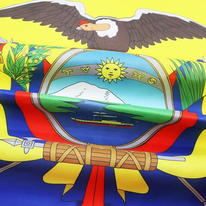 AZ FLAG Set of 10 Ecuador Flags – 90 x 60 cm – Ecuadorian Flag 100% Polyester with Integrated Metal Eyelets
