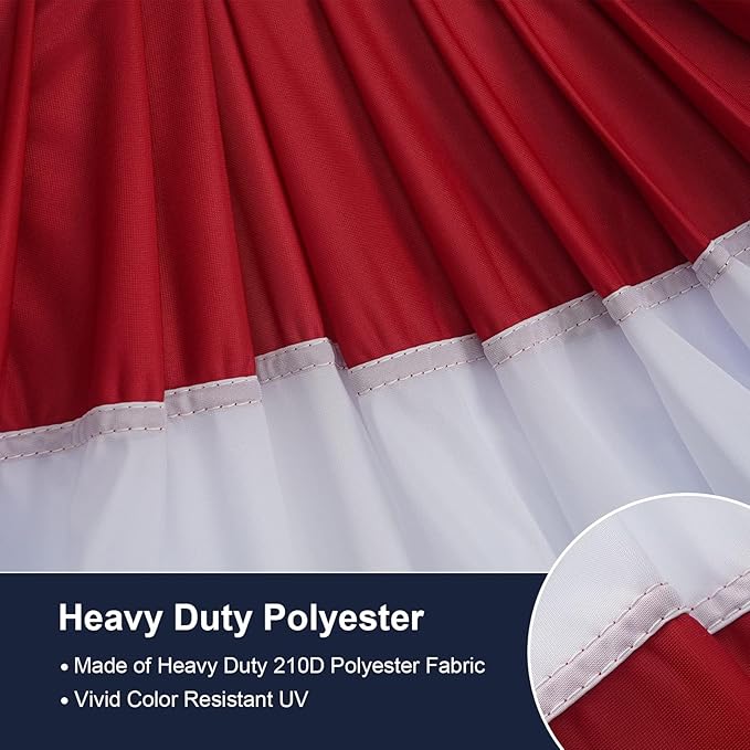 SYII Bunting Flag 3x6 Feet Outdoor (2 PCS), Embroidery Stars American US Bunting Flags with 3 Brass Grommets, Patriotic Half Fan Banner for Fourth of July Decor, 4th of july Decorations Outdoor