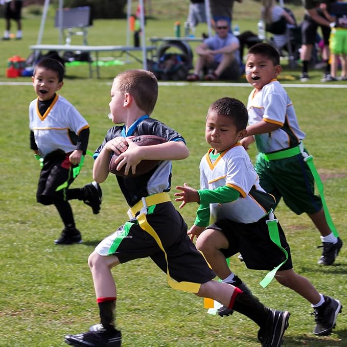 Peryiter 2/12/24/36 Player Flag Football Belt, Adjustable Football Belts and Flags for Kids Youth Adult Sport Team Training
