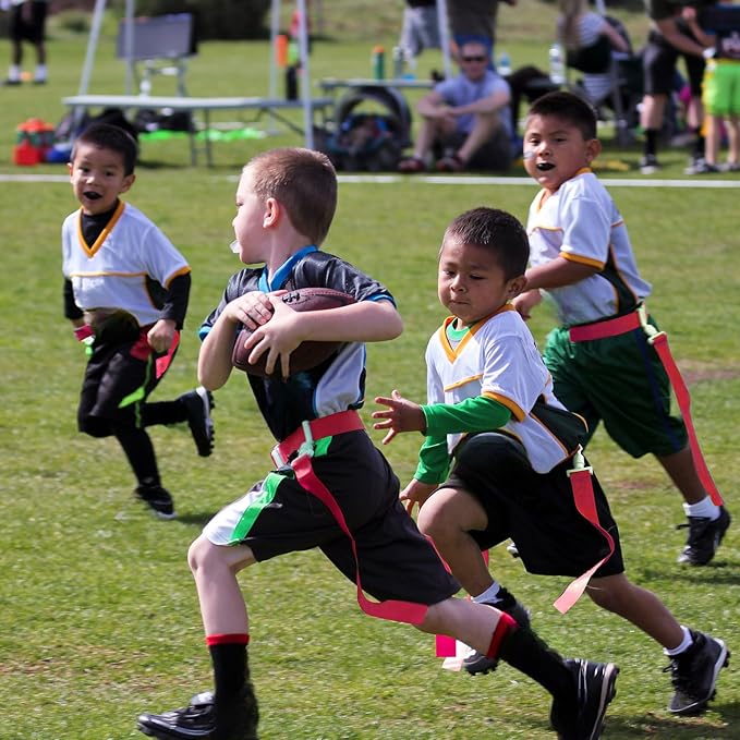 Peryiter 2/12/24/36 Player Flag Football Belt, Adjustable Football Belts and Flags for Kids Youth Adult Sport Team Training
