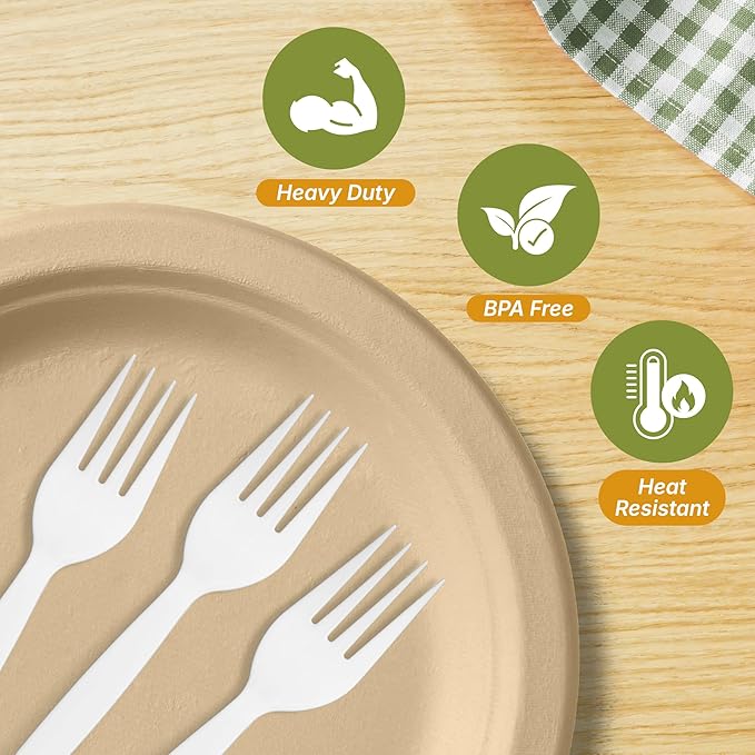 Reli. Compostable Forks (550 Pack) | Disposable Utensils Heavy Duty Forks | Compostable Utensils, Cutlery for Party, Events, Party Supplies | BPA Free, Cornstarch, Composting Flatware (White)