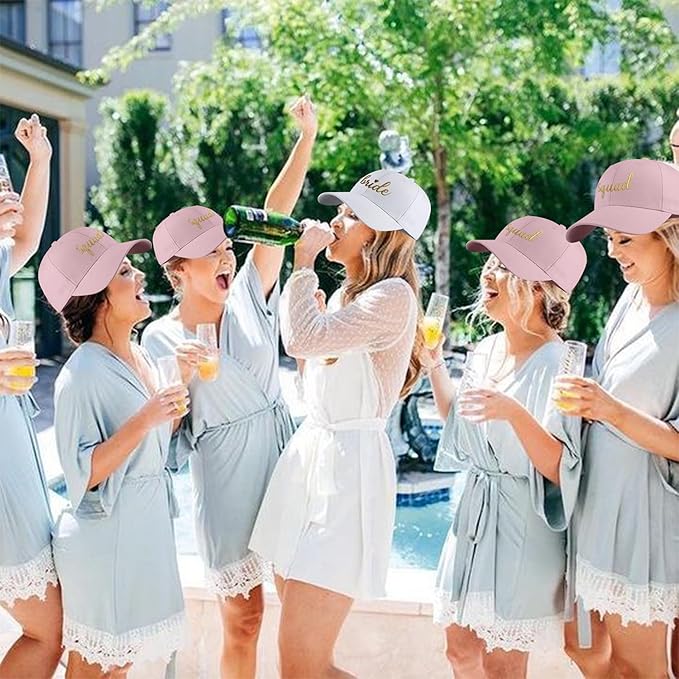 LADY&HOME Bachelor/Bachelorette Party Baseball Hats Set, Embroidered Adjustable Cotton Truck Caps
