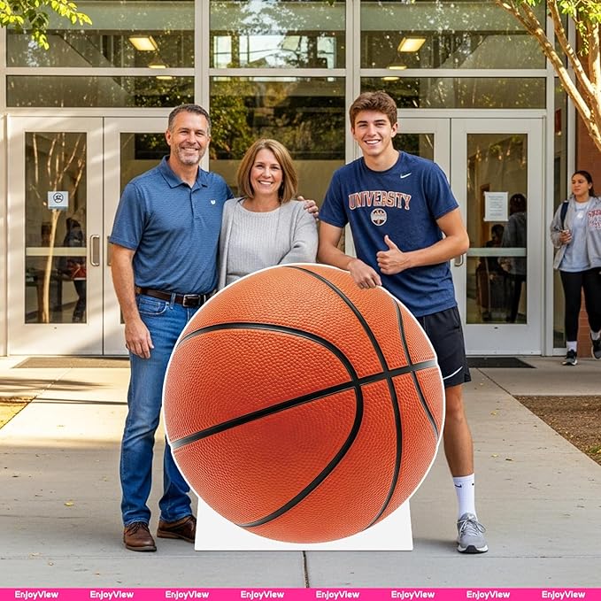 Basketball Cardboard Cutout, 6FT Life Size Cutouts Decor for Sports Themed Party Backdrop, Photo Booth Props, Birthday Table Centerpieces, Basketball Game Stand Up Display