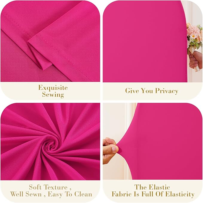 Hot Pink Photo Arch Backdrop Cover Set of 2 Spandex 7.2 and 6ft Arch Covers Stretchy Backdrop Birthday Party Arch Stand Covers for Girls Baby Shower Wedding Bridal Shower Banquet Background