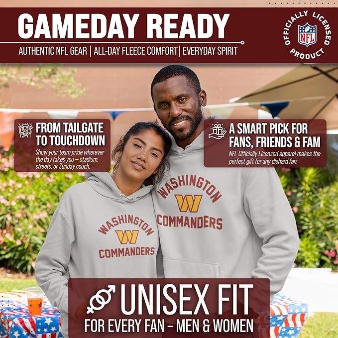 Team Fan Apparel NFL Adult Gameday Hooded Sweatshirt - Poly Fleece Cotton Blend - Stay Warm and Represent Your Team in Style