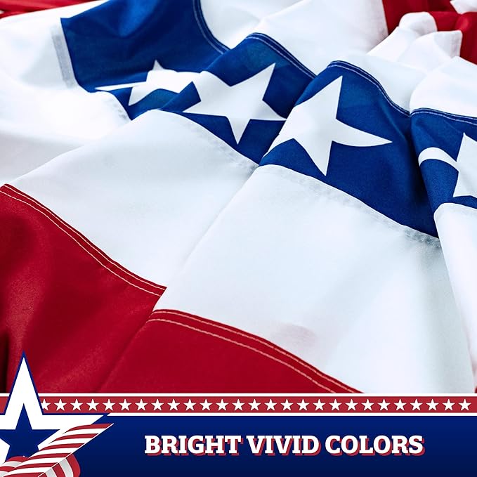 G128 – 2 Pack: USA Pleated Fan Flag, 3x6 Feet American USA Bunting 4th of July Decoration Flags PRINTED Patriotic Stars & Stripes with Canvas Header and Brass Grommets