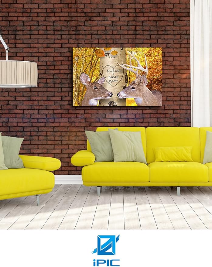 IPIC - Oh My Dear, Personalized Artwork with Names and Date on, Customized Gift for Anniversary,Wedding,Birthday and Holidays. Total Size:30" W x 20" H