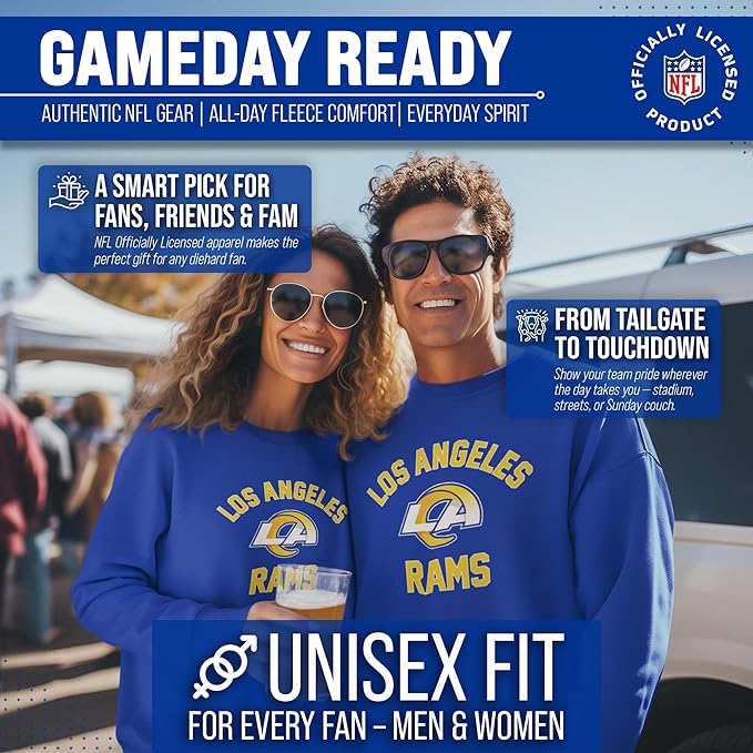 Team Fan Apparel NFL Adult Gameday Football Crewneck Sweatshirt - Cotton Blend - Stay warm, comfortable & stylish on game day