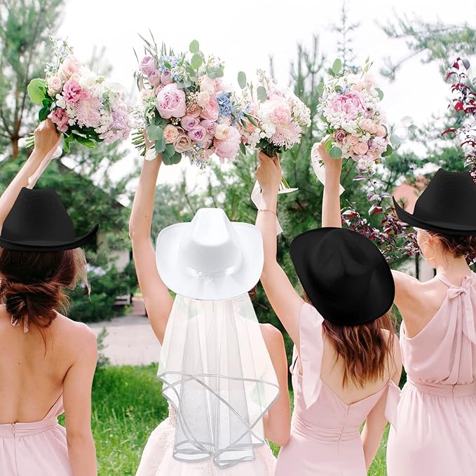 6 Sets Cowgirl Bachelorette Party Decorations Bulk Bride Cowboy Hat Rhinestone Bandana Heart Glasses for Last Disco