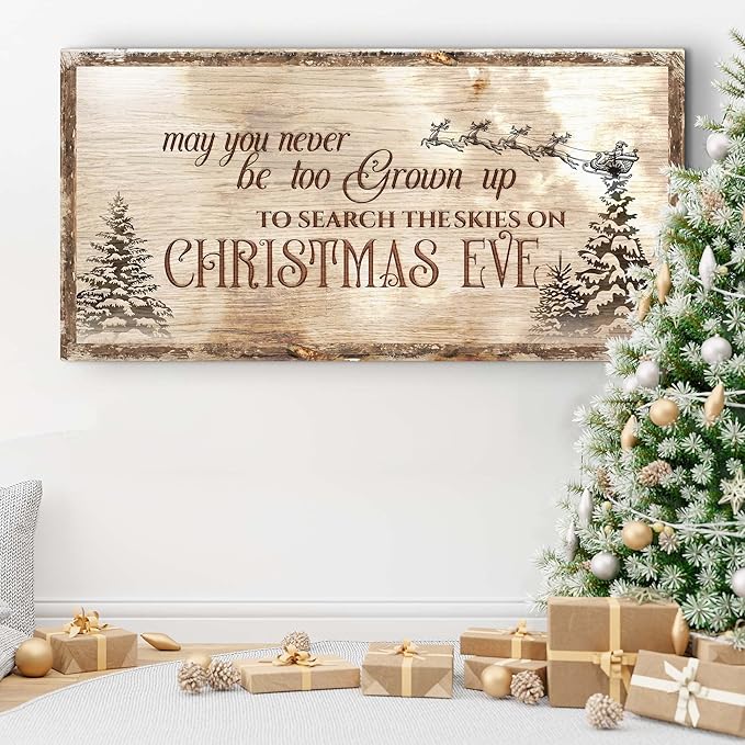 Tailored Canvases Christmas Sign (Gold Christmas Sign, 48x16)