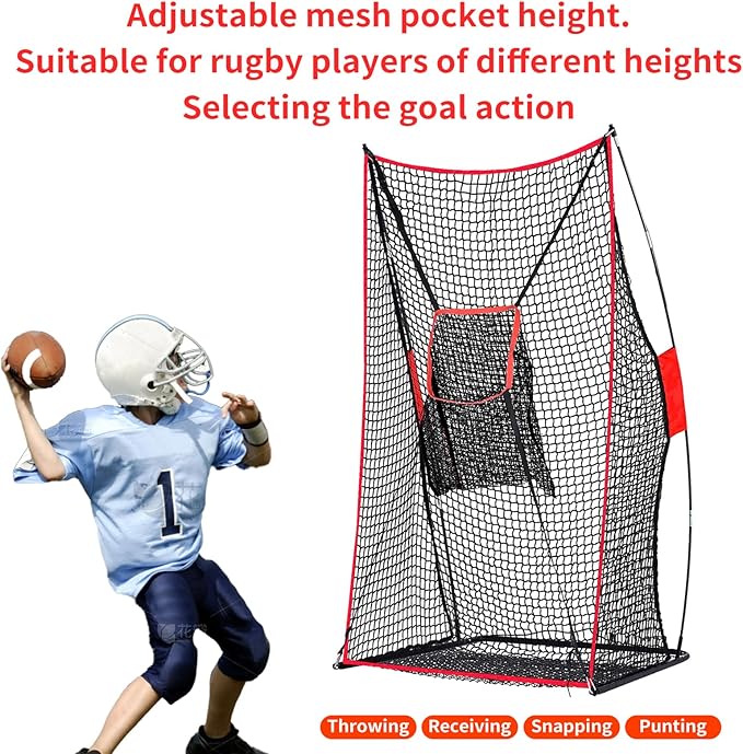 Football Kicking Net - Portable Practice Net with Target Zone for Backyard Punting Passing Snapping Accuracy - Sideline Training Tool for Improving Skills & Confidence for Adults Kids