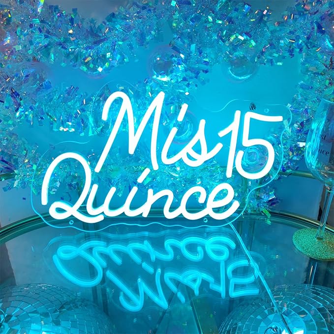 Mis Quince Neon Sign for Wall Decor,Happy Birthday Neon Signs for Bedroom Wall with Dimmable Switch for Any Age Children's Room, Bar, Party, Christmas, Wedding Decoration,SIGNVIA,40 * 25cm