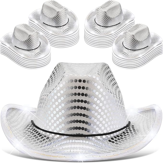 LED Lights Cowboy Cowgirl Hat Flashing LED Lights Cowgirl Hat for Wedding Western Bachelorette Party