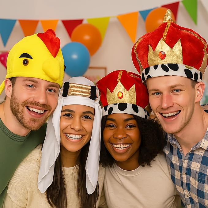KEPATO Funny Party Hats Halloween Costume Hats, Assorted Bulk Photo Booth Props, Holiday Birthday Dress Up Accessories