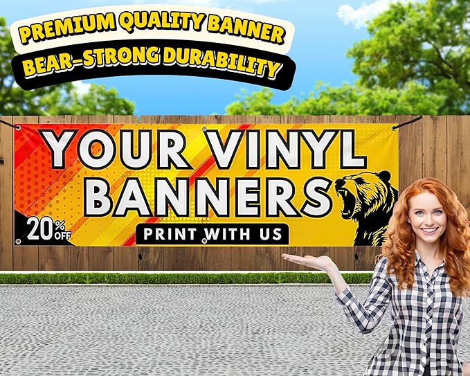 Custom Vinyl Banner by - My Happy Customized Gifts - Personalized customizable full color design banners signs printing for indoor outdoor events retail birthday (15x5)