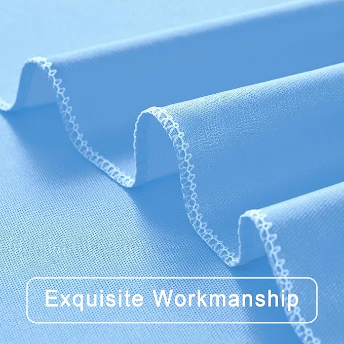 20 ft x 10 ft Wrinkle Free Baby Blue Backdrop Curtains for Parties, 4 Panels 5 ft x 10 ft Polyester Light Blue Photo Backdrop Curtain Drapes for Birthday Wedding Party Baby Shower Photography