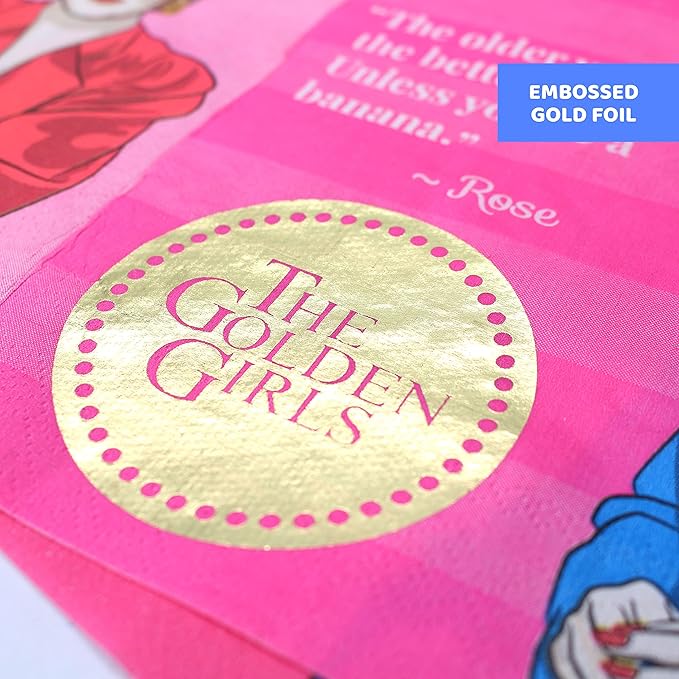 Golden Girls Birthday Party Decorations (Deluxe Pack for 24 Guests) Complete 66-Piece Set with Banner and Table Cover