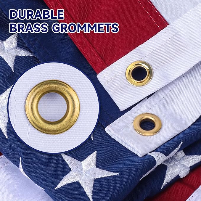 American Flag for Outside 4x6 Ft Upgraded Thickened Spun Polyester Series Fade-Resistant Ultra Durable Tear-Resistant Heavy Duty USA US Flags Heavy Duty , Embroidered Stars, Sewn Stripes, Brass Grommets