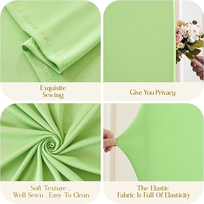 Green Arch Backdrop Cover 3 Set-8FT, 7.2FT, 6.6FT, Spandex Fitted Wedding Arch Stand Covers for Baby Shower Birthday Party Wedding Ceremony Photo Balloon Arch Stand Background Decorations