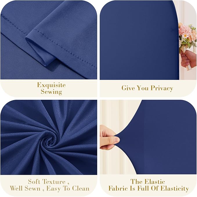 Navy Blue Arch Cover 3 Set - 4FT, 5FT, 6FT Arch Backdrop Cover Spandex Fitted Wedding Arch Stand Covers for Baby Shower Birthday Party Wedding Bridal Shower Banquet Photo Background Decorations