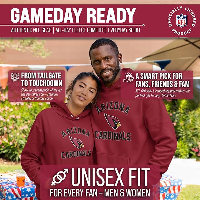 Team Fan Apparel NFL Adult Gameday Hooded Sweatshirt - Poly Fleece Cotton Blend - Stay Warm and Represent Your Team in Style
