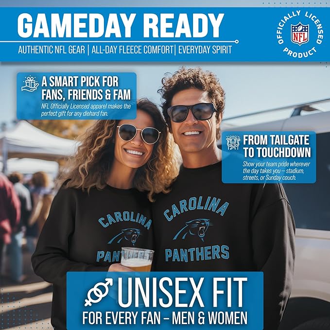 Team Fan Apparel NFL Adult Gameday Football Crewneck Sweatshirt - Cotton Blend - Stay warm, comfortable & stylish on game day