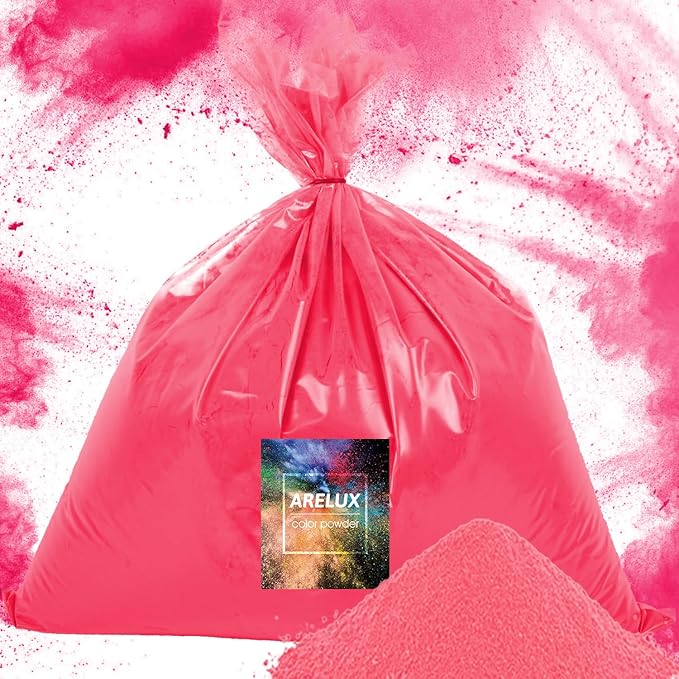 ARELUX Bright Watery Red Color Powder - 6lbs Bulk (2x3lb) for Color Wars, Powder War & Fun Events | Durable Individual Packets, Vibrant Holi Powder for Gender Reveal, Run, Rangoli, Parties | Non-Toxic