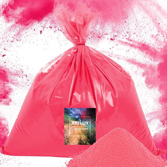 ARELUX Bright Watery Red Color Powder - 6lbs Bulk (2x3lb) for Color Wars, Powder War & Fun Events | Durable Individual Packets, Vibrant Holi Powder for Gender Reveal, Run, Rangoli, Parties | Non-Toxic