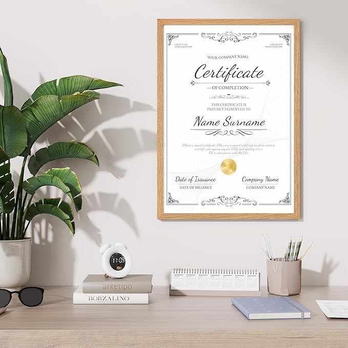 Axeman A2 Picture frame, Solid Oak Wood 16.5 x 23.5 inch Poster Frames with Mat 11.7 x 16.5 for Photo, A2 Size Frames Matted to A3 Print, 16.5 by 23.4 Hanging Frames, Tempered Glass, Oak