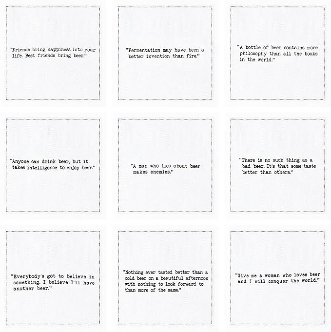 Five Star Funny Beer Quotes | White Cotton Cocktail Napkins | 50 Luxury Disposable Beverage Napkins with Witty Bar Quotes | Drink Napkins for Parties, Bars, Weddings & Game Nights