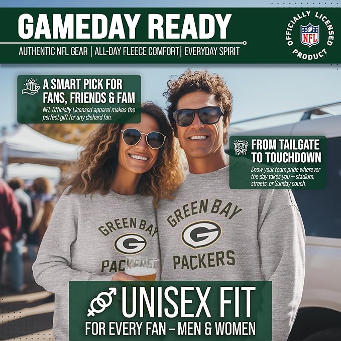 Team Fan Apparel NFL Adult Gameday Football Crewneck Sweatshirt - Cotton Blend - Stay warm, comfortable & stylish on game day