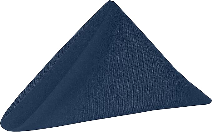 Ultimate Textile Cotton-Feel Navy Cloth Napkins - 17" x 17" (Set of 60) Washable Dining Quality Polyester, Wrinkle & Stain Resistant