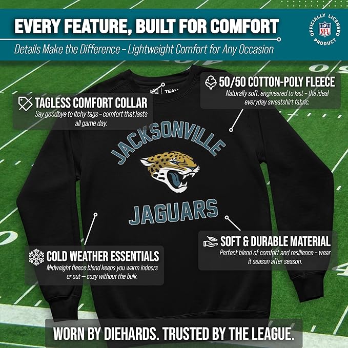 Team Fan Apparel NFL Adult Gameday Football Crewneck Sweatshirt - Cotton Blend - Stay warm, comfortable & stylish on game day