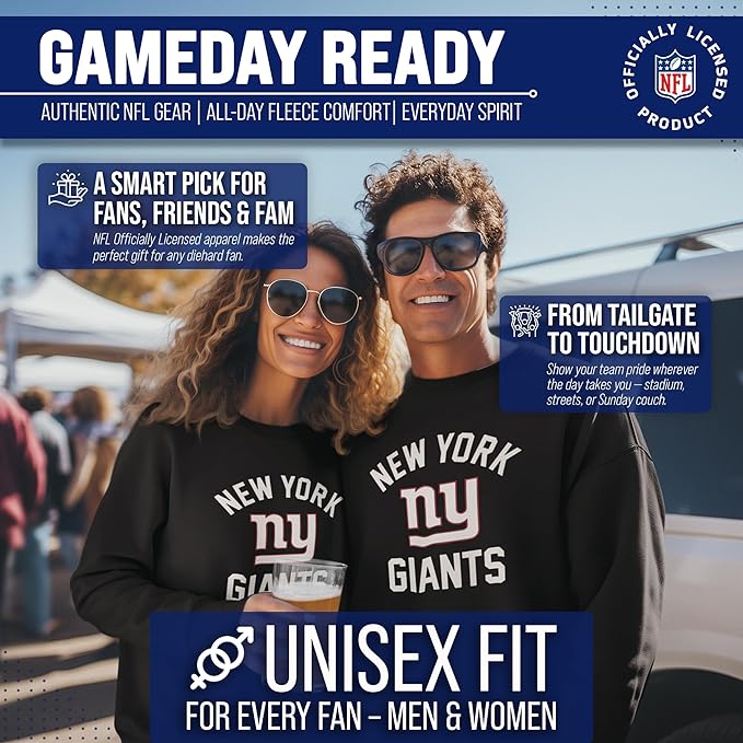 Team Fan Apparel NFL Adult Gameday Football Crewneck Sweatshirt - Cotton Blend - Stay warm, comfortable & stylish on game day