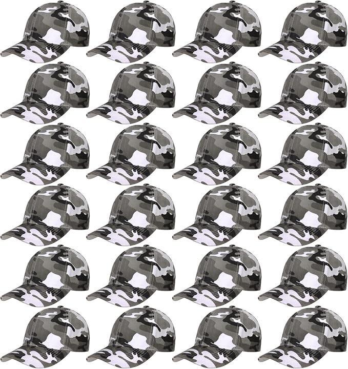 Falari 24/144 Pack Unisex Baseball Cap Bulk Wholesale Plain Blank Hat Adjustable Size
