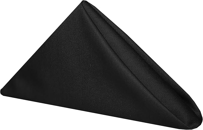 Ultimate Textile Poly-Cotton Twill Black Cloth Napkins - 17" x 17" (Set of 24) Washable Lunch Napkins for Weddings Restaurants Parties