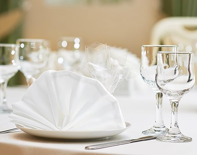 Utopia Home [288 Pack, White] Cloth Napkins 20x20 Inches, 100% Polyester Hemmed Edges, Washable and Reusable Ideal for Parties, Weddings and Dinners