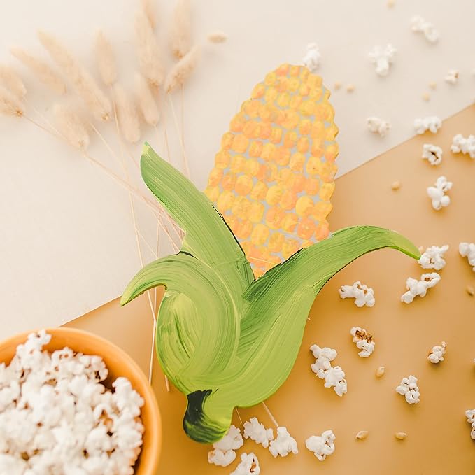 Corn on The Cob Wooden Cutout 12 x 9 inches, 6 Unfinished Birch Wood Cutouts for Thanksgiving Decor and DIY Crafts, by Woodpeckers