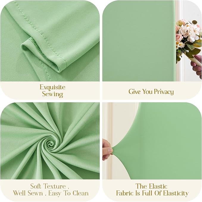 Sage Green Arch Cover 3 Set - 4FT, 5FT, 6FT Sage Green Arch Backdrop Cover Spandex Wedding Arch Stand Covers for Baby Shower Boys Birthday Party Wedding Bridal Shower Photo Background Decorations